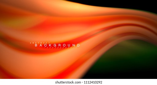 Neon glowing wave, magic energy and light motion background. Vector illustration