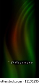 Neon glowing wave, magic energy and light motion background. Vector illustration