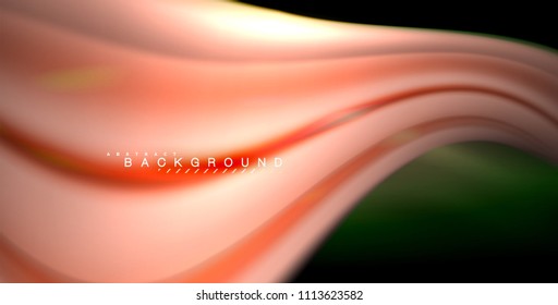 Neon glowing wave, magic energy and light motion background. Vector illustration