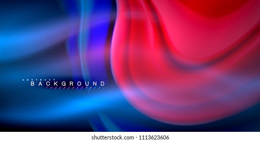 Neon glowing wave, magic energy and light motion background. Vector illustration