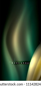 Neon glowing wave, magic energy and light motion background. Vector illustration