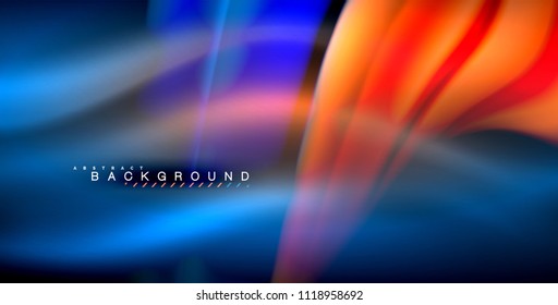 Neon glowing wave, magic energy and light motion background. Vector illustration