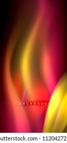 Neon glowing wave, magic energy and light motion background. Vector illustration