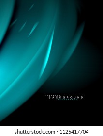 Onda brilhante de néon, energia mágica e fundo de movimento de luz. Modelo de papel de parede de vetor, ilustração