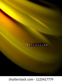 Neon glowing wave, magic energy and light motion background. Vector wallpaper template, illustration