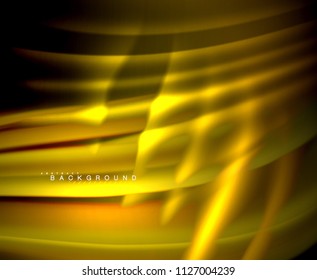 Onda brillante neón, energía mágica y fondo de movimiento de luz. Plantilla de papel tapiz vectorial, ilustración