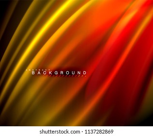 Onda brillante neón, energía mágica y fondo de movimiento de luz. Plantilla de papel tapiz vectorial, ilustración