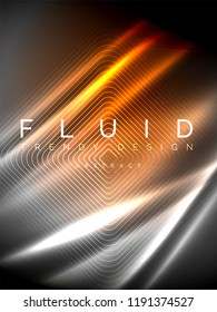 Neon glowing wave, magic energy and light motion background. Vertical orientation