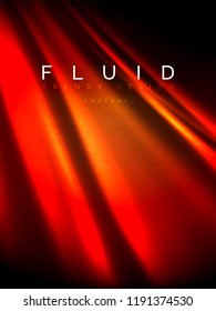 Neon glowing wave, magic energy and light motion background. Vertical orientation