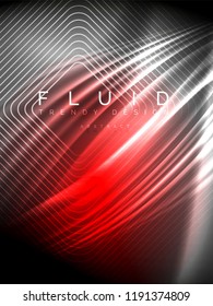 Neon glowing wave, magic energy and light motion background. Vertical orientation