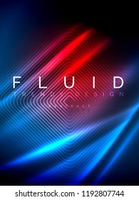Neon glowing wave, magic energy and light motion background. Vertical orientation