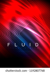 Neon glowing wave, magic energy and light motion background. Vertical orientation