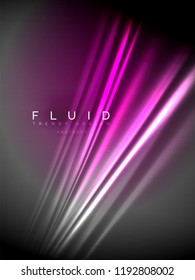 Neon glowing wave, magic energy and light motion background. Vertical orientation
