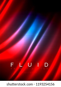 Neon glowing wave, magic energy and light motion background. Vertical orientation