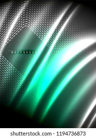 Neon glowing wave, magic energy and light motion background. Vertical orientation