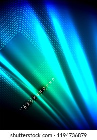 Neon glowing wave, magic energy and light motion background. Vertical orientation