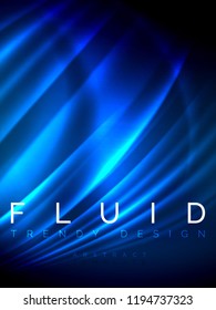 Neon glowing wave, magic energy and light motion background. Vertical orientation