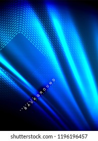 Neon glowing wave, magic energy and light motion background. Vertical orientation