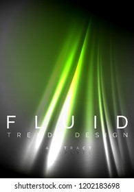 Neon glowing wave, magic energy and light motion background. Vertical orientation