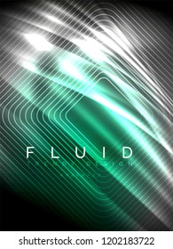 Neon glowing wave, magic energy and light motion background. Vertical orientation