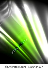 Neon glowing wave, magic energy and light motion background. Vertical orientation
