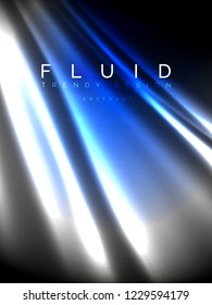 Neon glowing wave, magic energy and light motion background. Vertical orientation
