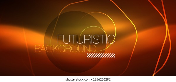Neon glowing wave, magic energy and light motion background. Vector design wallpaper template