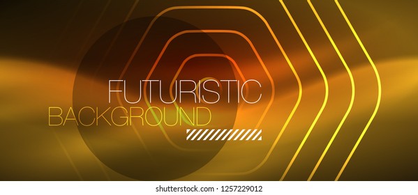 Neon glowing wave, magic energy and light motion background. Vector design wallpaper template