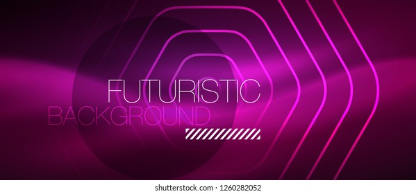 Neon glowing wave, magic energy and light motion background. Vector design wallpaper template