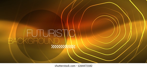 Neon glowing wave, magic energy and light motion background. Vector design wallpaper template
