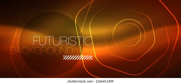 Neon glowing wave, magic energy and light motion background. Vector design wallpaper template