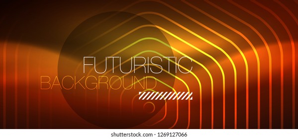 Onda brillante neón, energía mágica y fondo de movimiento de luz. Plantilla de fondo de pantalla de diseño de vectores
