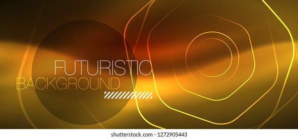 Neon glowing wave, magic energy and light motion background. Vector design wallpaper template