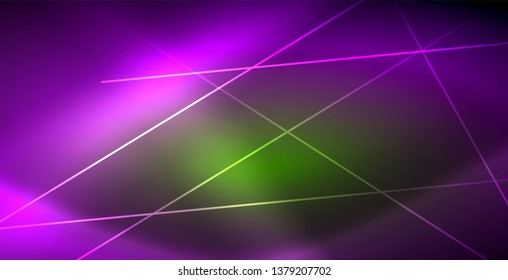 Onda brillante neón, energía mágica y fondo de movimiento de luz. Plantilla de fondo de pantalla