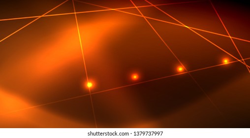 Neon glowing wave, magic energy and light motion background. Vector wallpaper template