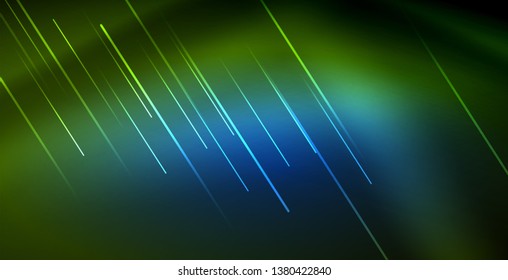 Onda brillante neón, energía mágica y fondo de movimiento de luz. Plantilla de fondo de pantalla