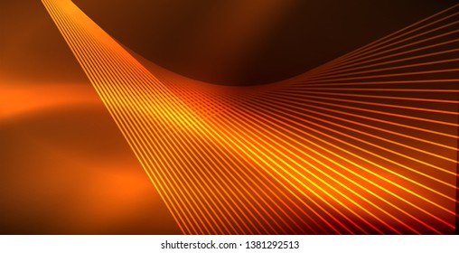 Onda brillante neón, energía mágica y fondo de movimiento de luz. Plantilla de fondo de pantalla
