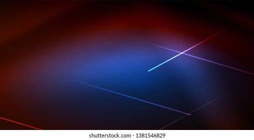 Neon glowing wave, magic energy and light motion background. Vector wallpaper template