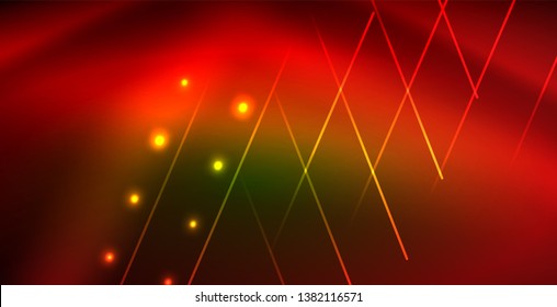 Onda brillante neón, energía mágica y fondo de movimiento de luz. Plantilla de fondo de pantalla