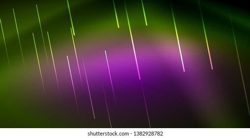 Neon glowing wave, magic energy and light motion background. Vector wallpaper template