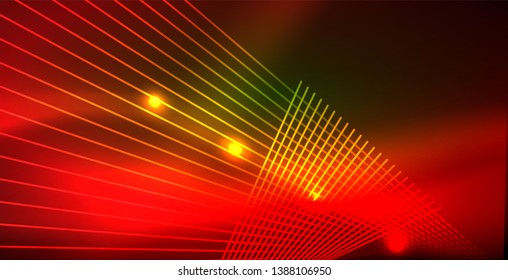 Onda brillante neón, energía mágica y fondo de movimiento de luz. Plantilla de fondo de pantalla