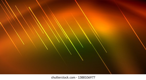 Onda brillante neón, energía mágica y fondo de movimiento de luz. Plantilla de fondo de pantalla