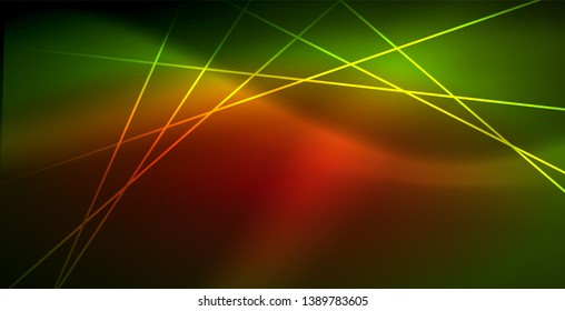 Onda brillante neón, energía mágica y fondo de movimiento de luz. Plantilla de fondo de pantalla
