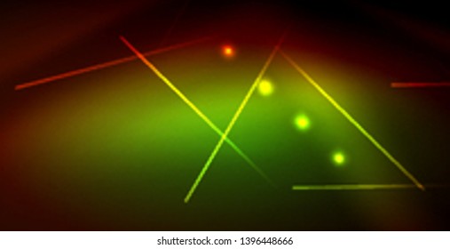 Neon glowing wave, magic energy and light motion background. Vector wallpaper template