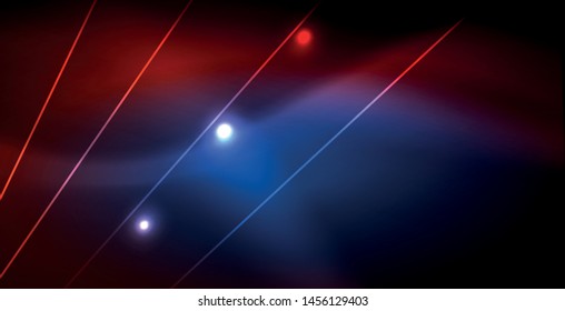 Neon glowing wave, magic energy and light motion background. Vector wallpaper template