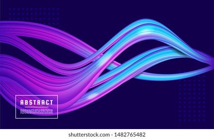 Neon glowing wave, magic energy and light motion background, Color flow