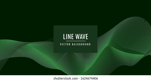 Neon glowing wave, magic energy and light motion background. Vector wallpaper template