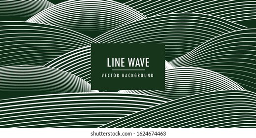 Neon glowing wave, magic energy and light motion background. Vector wallpaper template