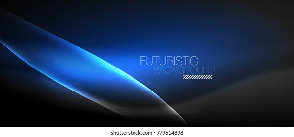 Onda brillante neón, energía mágica y fondo de movimiento de luz. Plantilla de fondo de pantalla