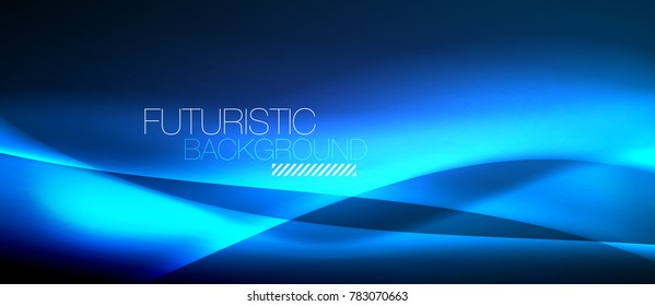 Onda brillante neón, energía mágica y fondo de movimiento de luz. Plantilla de fondo de pantalla